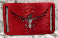 GRIP6 BELT BUCKLE - NATIVE AMERICAN EAGLE / BIRD - ANODIZED RED - 1.5 INCH WIDE