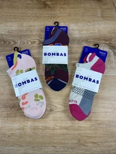 New 3 Pairs Bombas Ankle Assorted Prints Size Medium