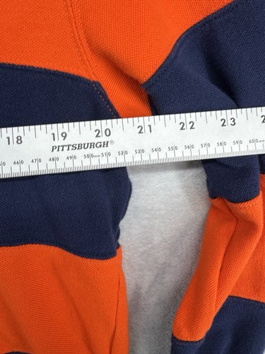 Vintage Polo Ralph Lauren Kanye Ye Orange Navy Blue Striped Rugby Shirt Men's M by Ralph Lauren, $87.47 - Photo 4