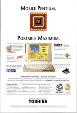 Toshiba T4900CT Pentium Notebook Vintage Print Ad 1995