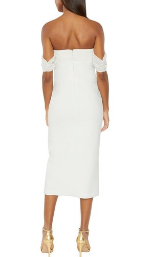 Likely White Off-Shoulder Midi Slit Dress -Size 0 NEW - Picture 2 of 2