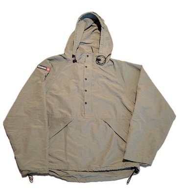 Vtg Element Skateboards Hooded Anorak Jacket Windbreaker Green L Pullover USA 