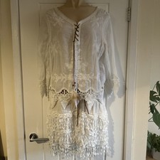 Gorgeous Olivia Moda 100% Lace Cotton Skirt And Top Size Small