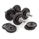 York 20kg Cast Iron Dumbbell Weight Set Home Gym Lifting with Collars - Black