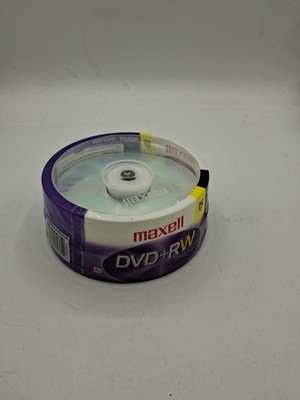 New 15 pk Maxell DVD-RW 4.7GB 2 Hrs Mode SP Mode Rewritable Blank Media Discs