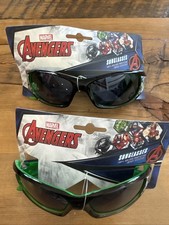 2 Pair Marvel Avengers Sunglasses for Boys Black w. Green Hulk Captain America