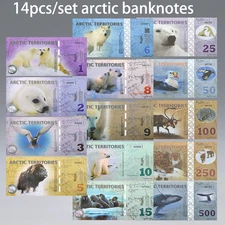 Arctic Commemorative Banknote Complete Set 1-500 Dollars Collection Gift