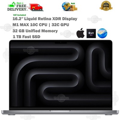 Apple MacBook Pro 16,2   Zoll XDR M1 MAX 32GB LPDDR5 1TB SSD 94% Akku Laptop