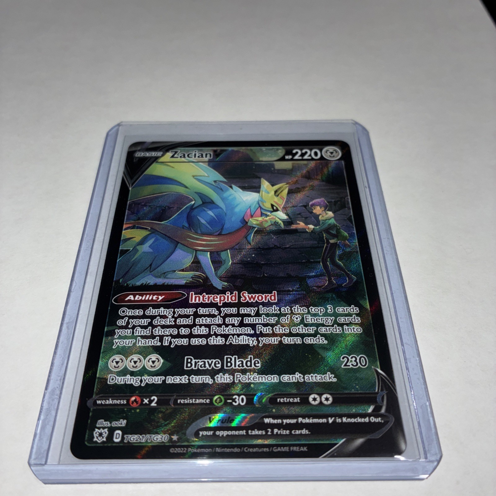 Zacian V - TG21/TG30 - Pokemon Astral Radiance Sword & Shield Ultra Rare Card NM