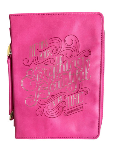 Christian Art Gifts Large Bible Cover BBL-695 Pink