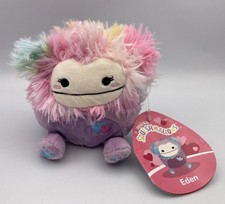 Original Squishmallows 4" Plush w/Tag EDEN BIGFOOT Yeti Purple Rainbow Hearts