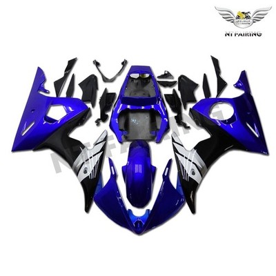 Full Blue Black Body Kit Fairing Fit for 2003-2005 YZF R6 Yamaha n040