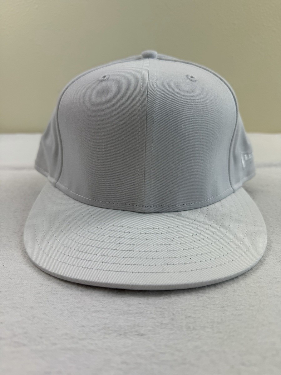 New Era Blank Snapback 59Fifty White Sz 7 1/2 (Rare Sample) Brand