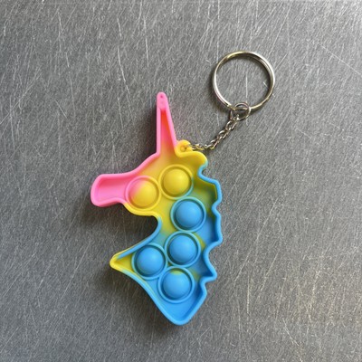 Pop Push  Bubble Fidget Toy Sensory Kids Special Needs Stress Relief keyring