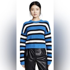 ALC Matthews Striped Cropped Boxy Knit Sweater XS