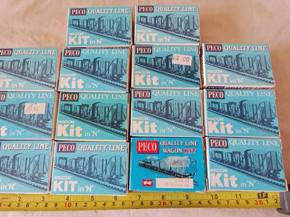 JOB LOT OF`12 PECO N GAUGE EMPTY CARD WAGON KIT BOXES  (D49) - Image 3 of 4