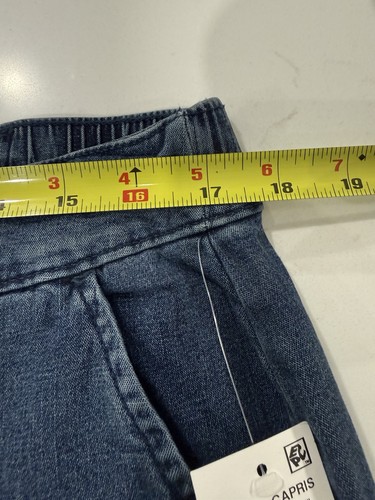 Karen Scott Damen 14P Petite elastische Taille Denim blau Jeans Caprihosen Taschen Neu mit Etikett - Bild 11 von 13