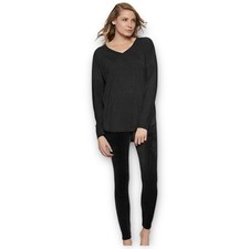 NWT Felina Women  s Ultra Luxe Velour Lounge 2-Piece Set - Size Small Black 