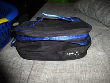 agnes b. Make-Up Kosmetik Tasche Schminktasche Kulturtasche schwarz blau