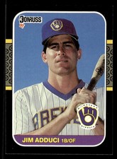 1987 Donruss #495 Jim Adduci RC Rookie Milwaukee Brewers
