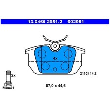 Satz Bremsbeläge Bremsklötze hinten für Fiat Barchetta 183 Bravo 1 182 | 2453