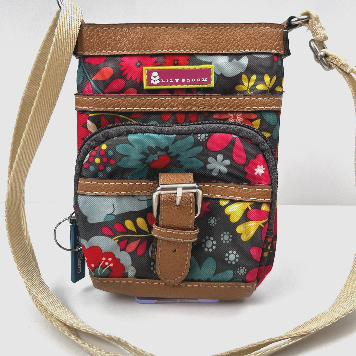 LILY BLOOM Mini Crossbody Retro Floral Cat Adjustable Strap Small - Main Image