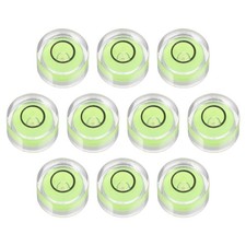 10pcs Round Bubble Level 12x7mm Mini Circular Bullseye Spirit Levels, Green