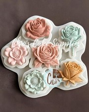 Roses, Flowers Silicone Mold, 6 cavities