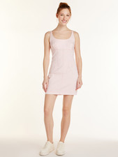 No Boundaries Juniors’ Sleeveless Denim Mini Dress, Size M Pink --B4--