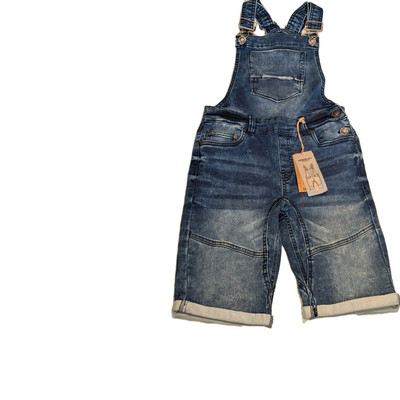 Presley Jeans Overall Pants  Boys Pockets Button Pull Up Straps Denim Blue 