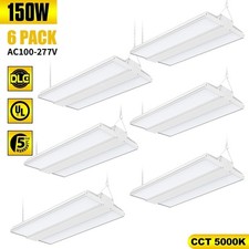 6X150W LED Linear High Bay Shop Light Dimmable 22500LM Commercial Warehouse Lamp