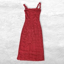 handmade one of a kind red rosette lace maxi dress