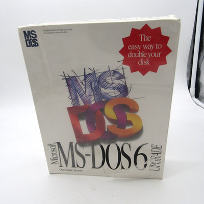 SEALED Microsoft MS DOS 6 Upgrade 5.25'' Floppy with Creases and a Rip in Wrap