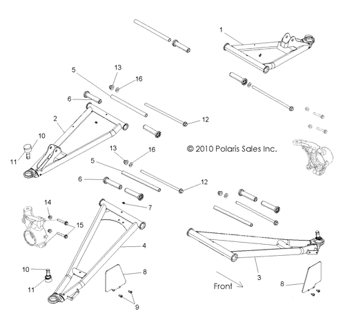 Polaris Central Arm Weld, Front, Upper, Right, Matte Black - Picture 8 of 8