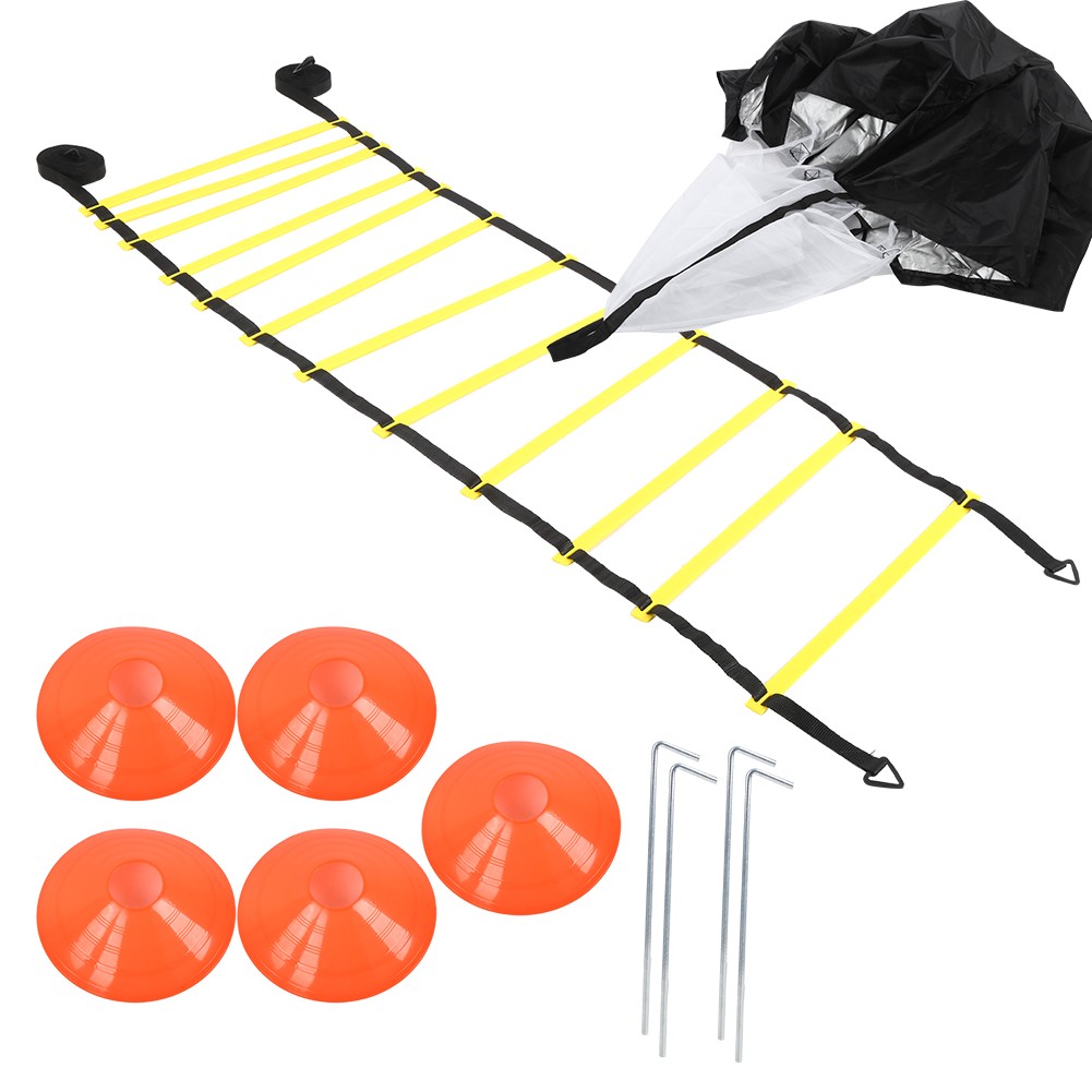 Football Training Ladder Disc Drag Parachute Set Jump Lattice Agile Training Rop