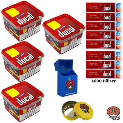 ducal Volume Volumentabak Eimer 4x 170g, 1600 ducal Hülsen, viel Zubehör