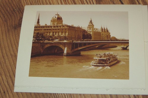 5 PARIS Photo Blank Cards Greeting Note Cards Sepia FRANCE Photo Great Gift - Picture 3 of 9