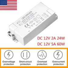 AC 110V to DC 12V 24W/60W Transformer Power Supply LED Driver Adapter Universal