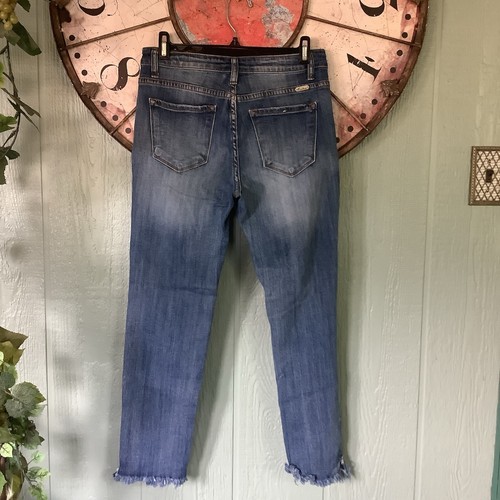 Kancan Größe Jr. 9 ausgefranste Ankle-Jeans im Used-Look - Bild 2 von 5