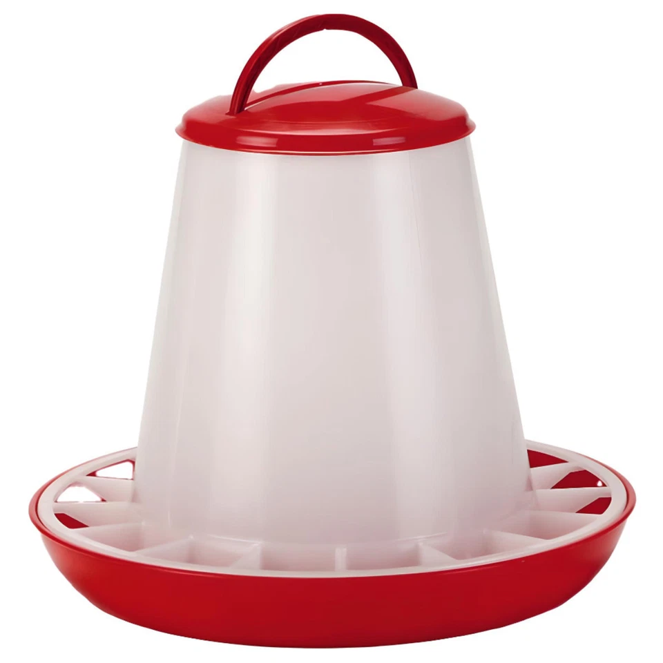 OLBA Futtersilo mit Deckel rot/transparent für Vögel Geflügel Volieren - Bild 2 von 4