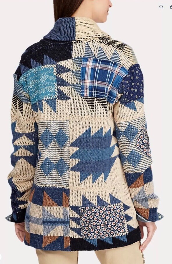 DENIM & SUPPLY RALPH LAUREN ジレ Ralph Lauren Denim & Supply Shirt Patchwork Print Indigo