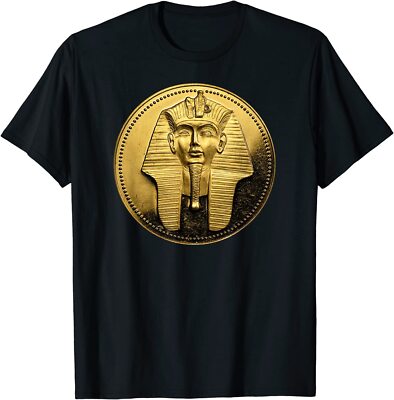 Gold Pharoah Coin T-Shirt-King Tut Egypt Tee Gold Pharoah Coin T-Shirt-King Tut Egypt Tee