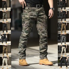 Mens Soft Shell Army Cargo Combat Military Trousers Tactical Multi Pockets Pants