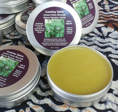 Comfrey Salve Pure&Potent Organic Pain Back Neck Knees Bones Wounds Inflammation