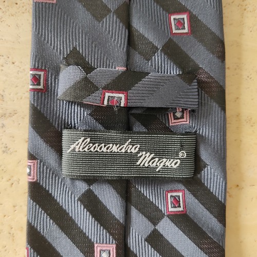 Neuw. Herrn Anzug Krawatte Halstuch Schal Binder Tuch Schlips Tie grau - Bild 5 von 6