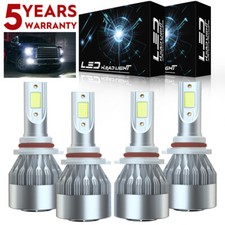 For GMC Sierra 1500 1999-2006 LED Headlight Bulbs High Low Beam Kits 4Pcs White
