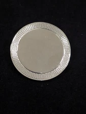 Vintage Silver Tone Round Scarf Clip Can Be Etched/Engraved