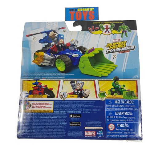 Hasbro Marvel Super Hero Mashers Micro CAPITAN AMERICA RACER mini figure set - Picture 3 of 3