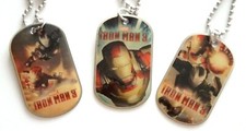 Marvel Iron Man 3 Dog Tag Chain Necklace Movie Collectible Superhero Rare Gifts