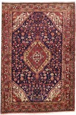 Vintage Purple-Navy Floral Style Rug Tribal Oriental Farmhouse Carpet 3'3X3'7 ft